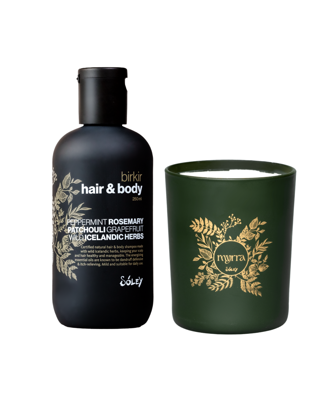 Birkir & Myrra, Hand and body wash with Myrra Scented Candle